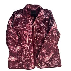 NWT Talbots Women's Floral Burgundy Jacket